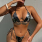 Silver Scale Halter Neck Bikini Swimwear Set