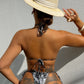 Silver Scale Halter Neck Bikini Swimwear Set